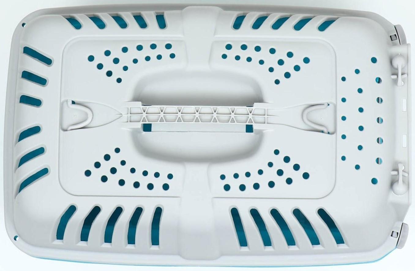 Переноска пластиковая 47 х 30 х 35 см, вес до 9 кг, синяя