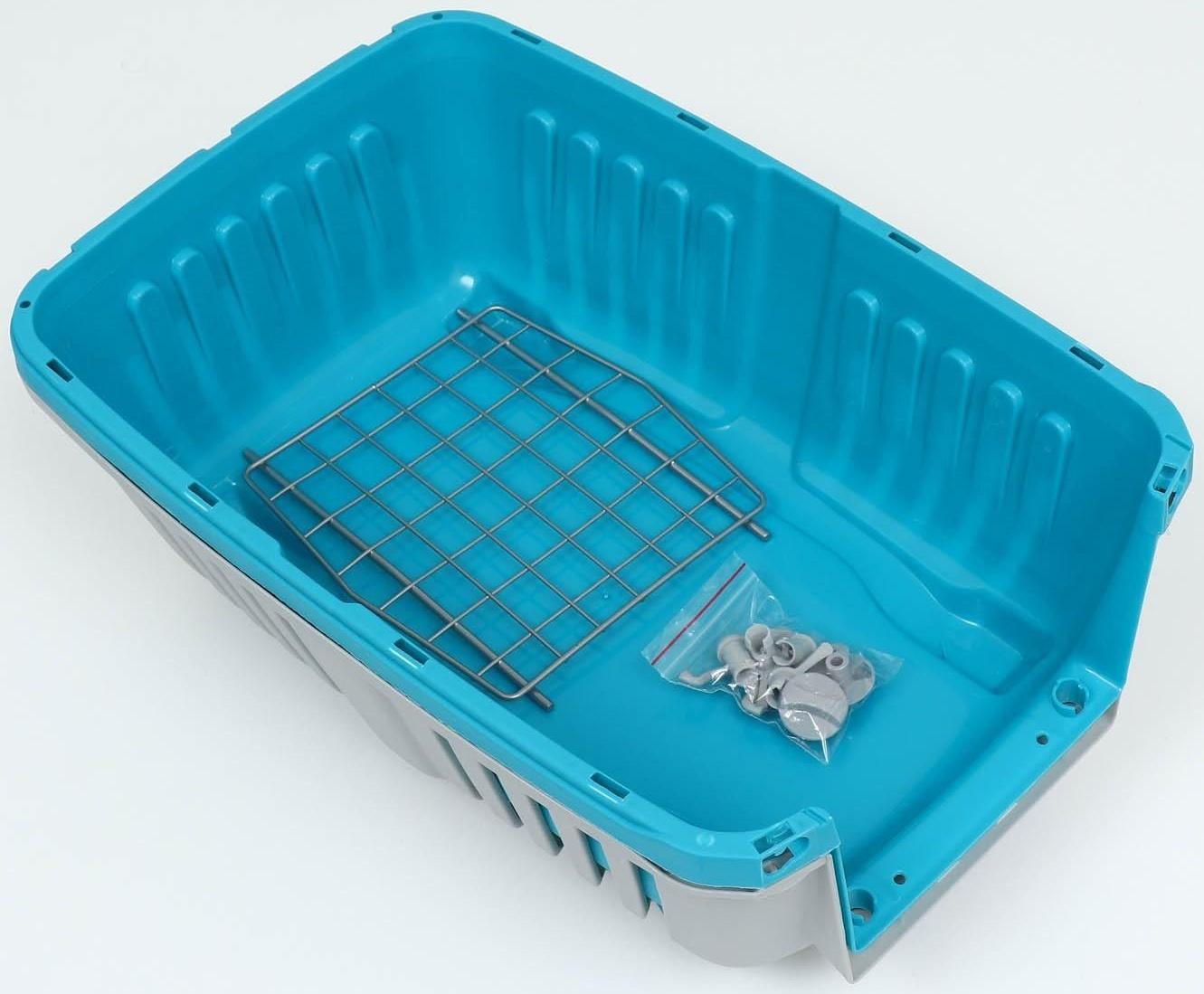 Переноска пластиковая 47 х 30 х 35 см, вес до 9 кг, синяя