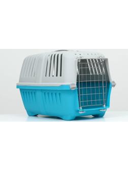 Переноска пластиковая 47 х 30 х 35 см, вес до 9 кг, синяя