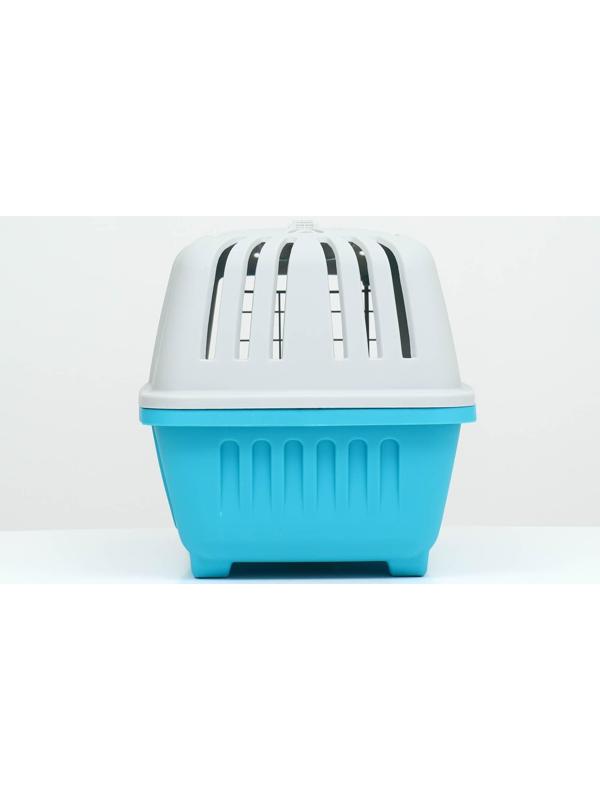 Переноска пластиковая 47 х 30 х 35 см, вес до 9 кг, синяя