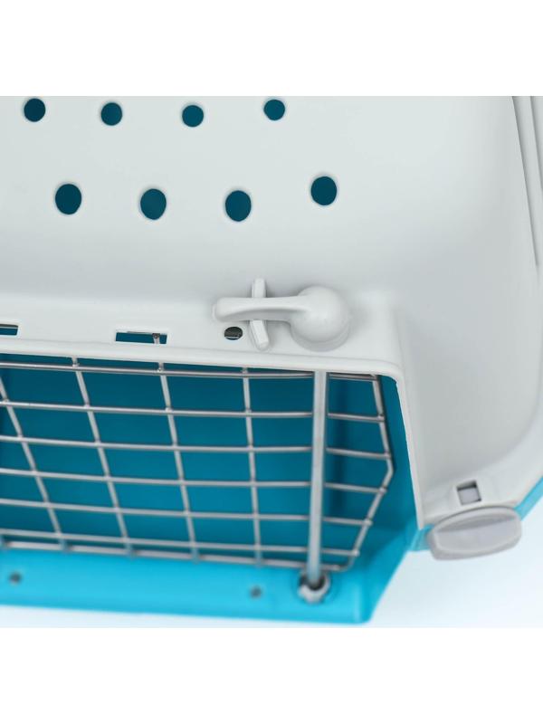 Переноска пластиковая 47 х 30 х 35 см, вес до 9 кг, синяя