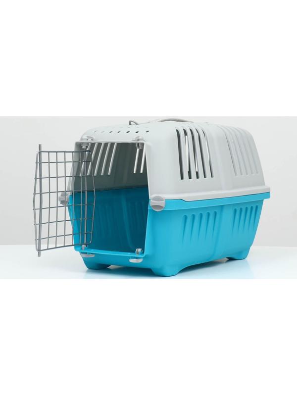 Переноска пластиковая 47 х 30 х 35 см, вес до 9 кг, синяя