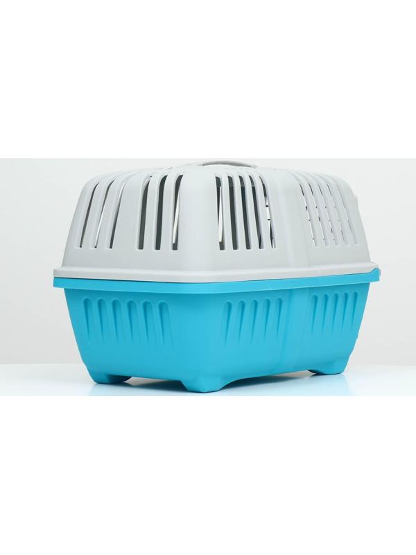 Переноска пластиковая 47 х 30 х 35 см, вес до 9 кг, синяя