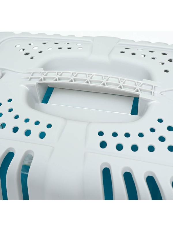 Переноска пластиковая 47 х 30 х 35 см, вес до 9 кг, синяя