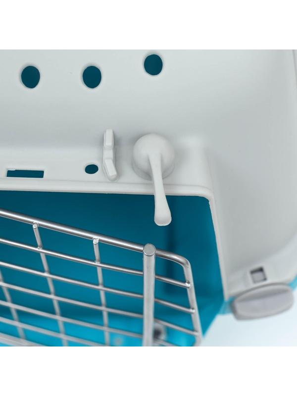 Переноска пластиковая 47 х 30 х 35 см, вес до 9 кг, синяя