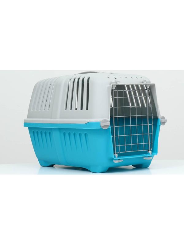 Переноска пластиковая 47 х 30 х 35 см, вес до 9 кг, синяя