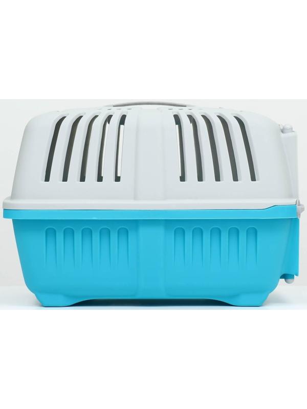 Переноска пластиковая 47 х 30 х 35 см, вес до 9 кг, синяя