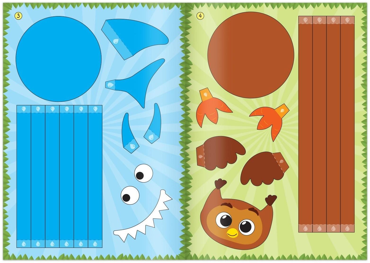 Книжка-вырезалка «Бумажные зверята. Собираем из полосок» , 20 стр., формат А4, Уценка (обложка не соответствует)