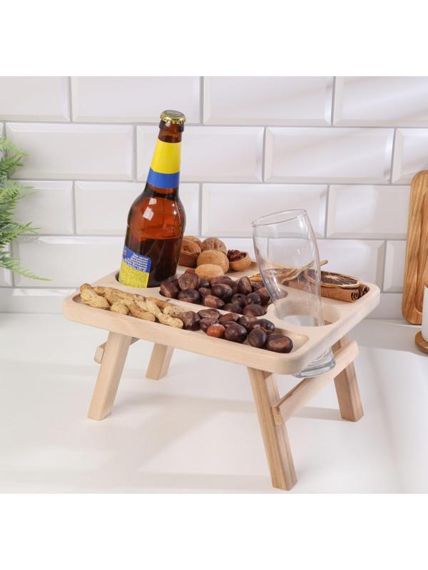 Столик - поднос для пива с менажницей и складными ножками 