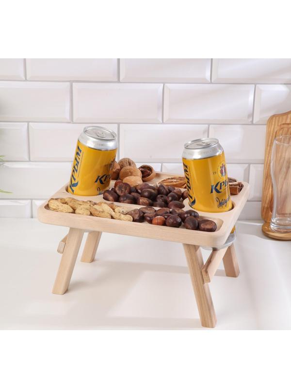 Столик - поднос для пива с менажницей и складными ножками 