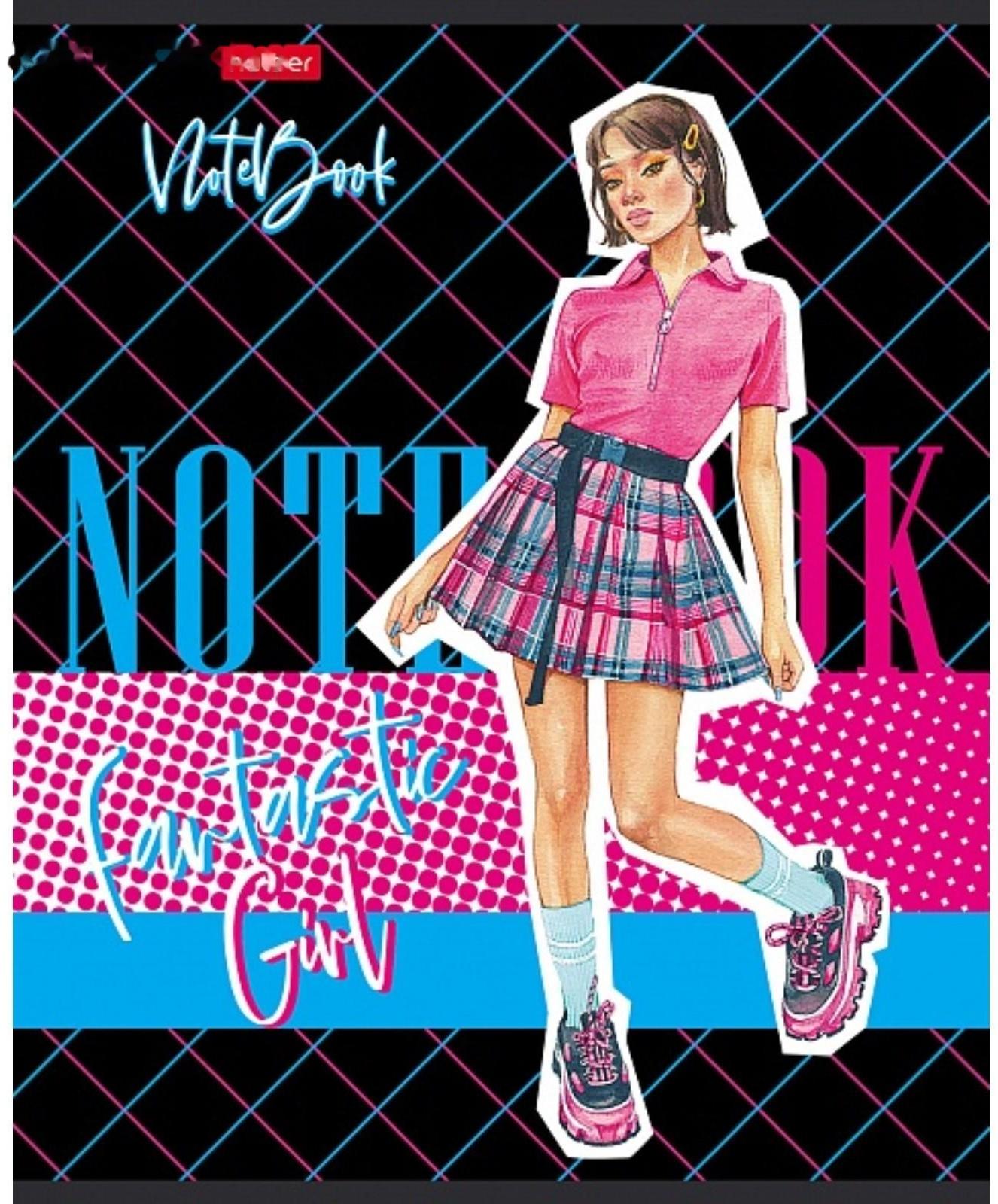 Тетрадь 60 листов в клетку, Zoomer-girl, обложка мелованный картон, блок офсет 65г/м² / Микс 1 шт.