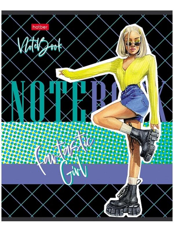 Тетрадь 60 листов в клетку, Zoomer-girl, обложка мелованный картон, блок офсет 65г/м² / Микс 1 шт.