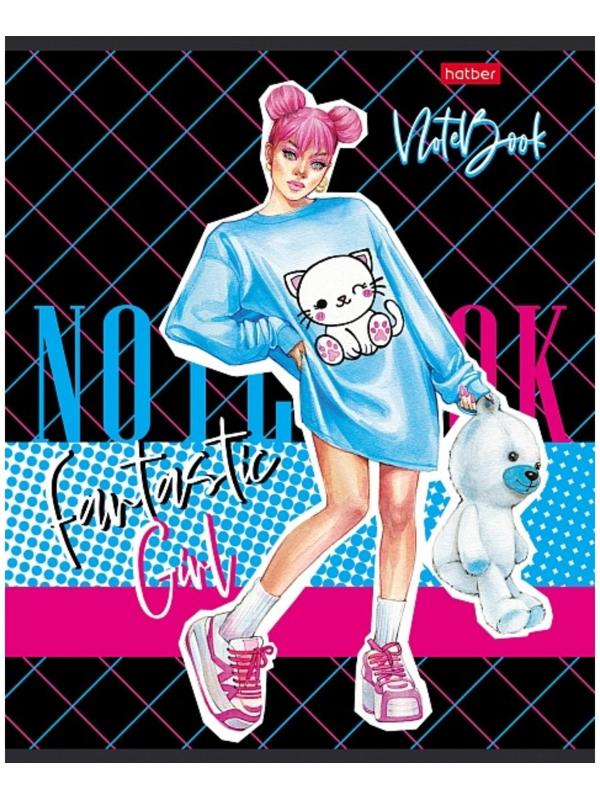 Тетрадь 60 листов в клетку, Zoomer-girl, обложка мелованный картон, блок офсет 65г/м² / Микс 1 шт.