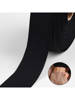 Лента корсажная, 45 мм, 25 м, цвет чёрный