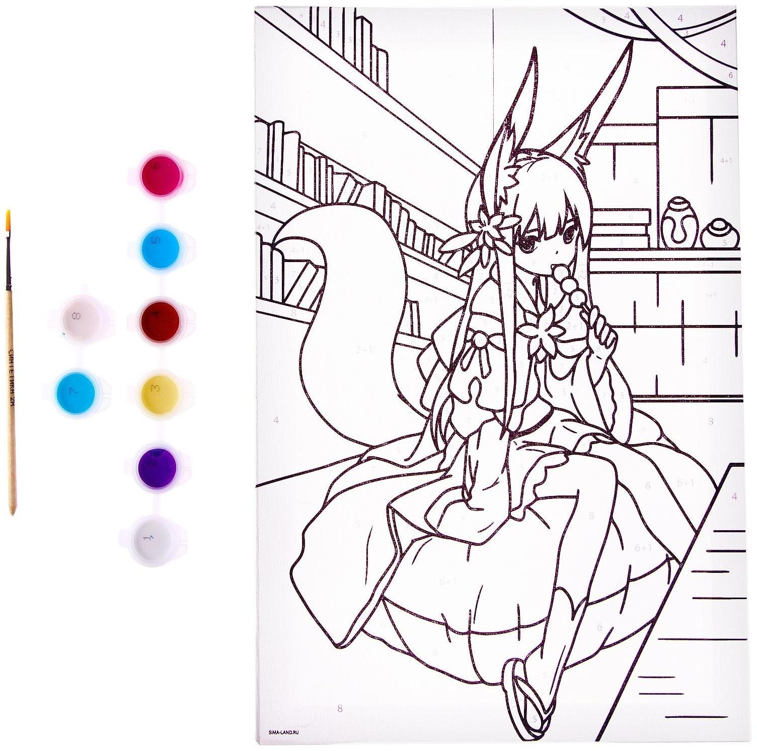 Картина по номерам «Девочка с хвостиком», 20х30 см