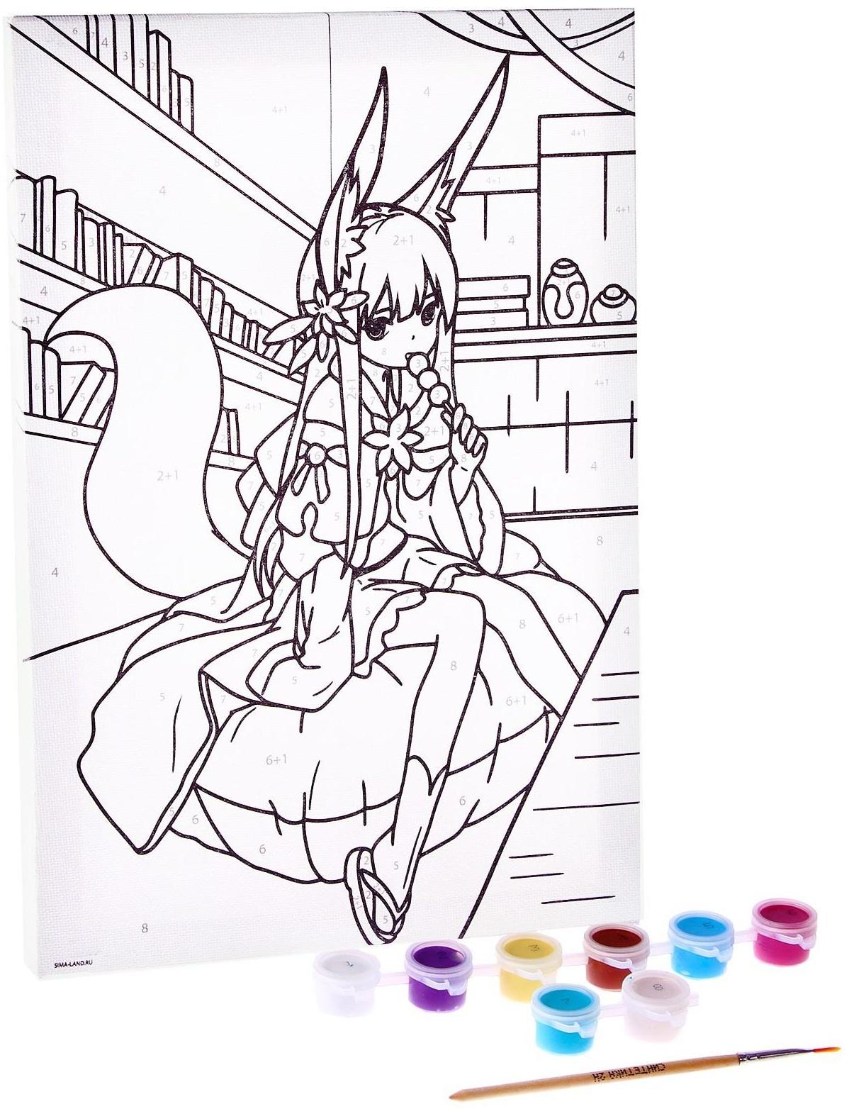 Картина по номерам «Девочка с хвостиком», 20х30 см