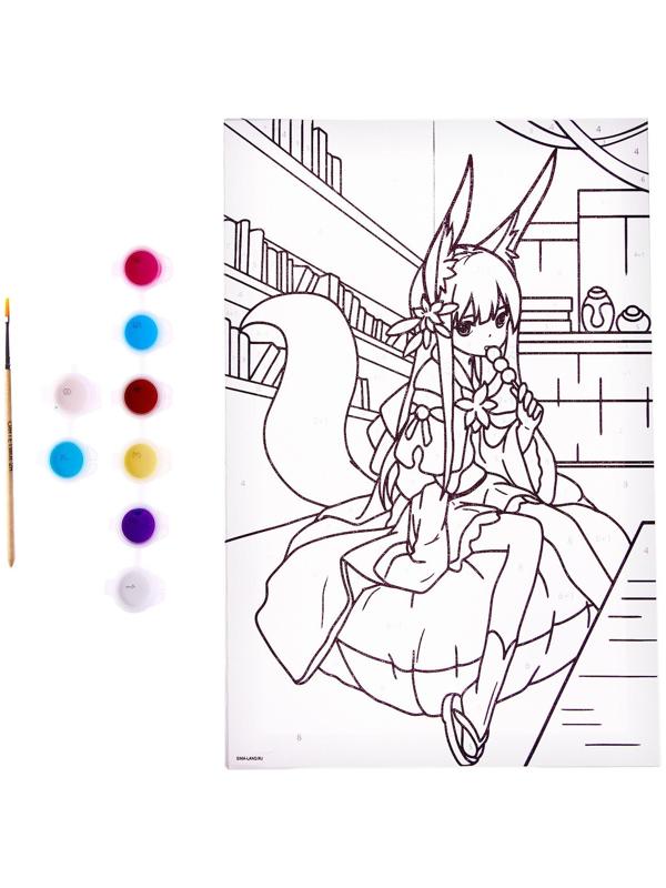 Картина по номерам «Девочка с хвостиком», 20х30 см