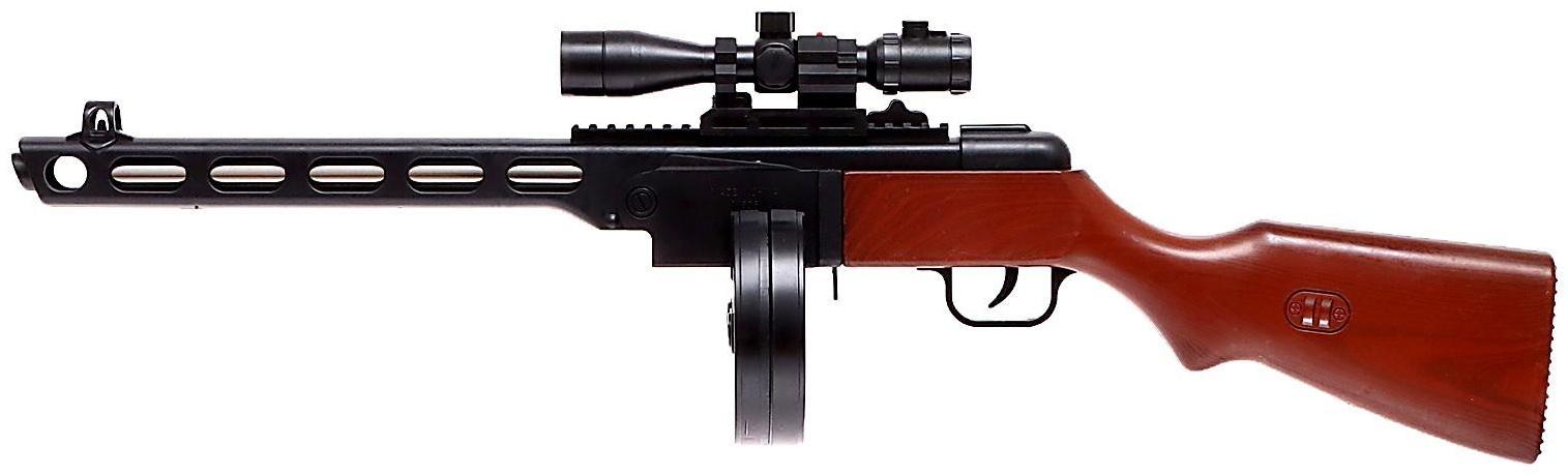 Автомат ППШ, с лазером, фонариком, 70 см, стреляет пульками 6 мм