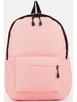 Рюкзак на молнии, наружный карман, цвет розовый