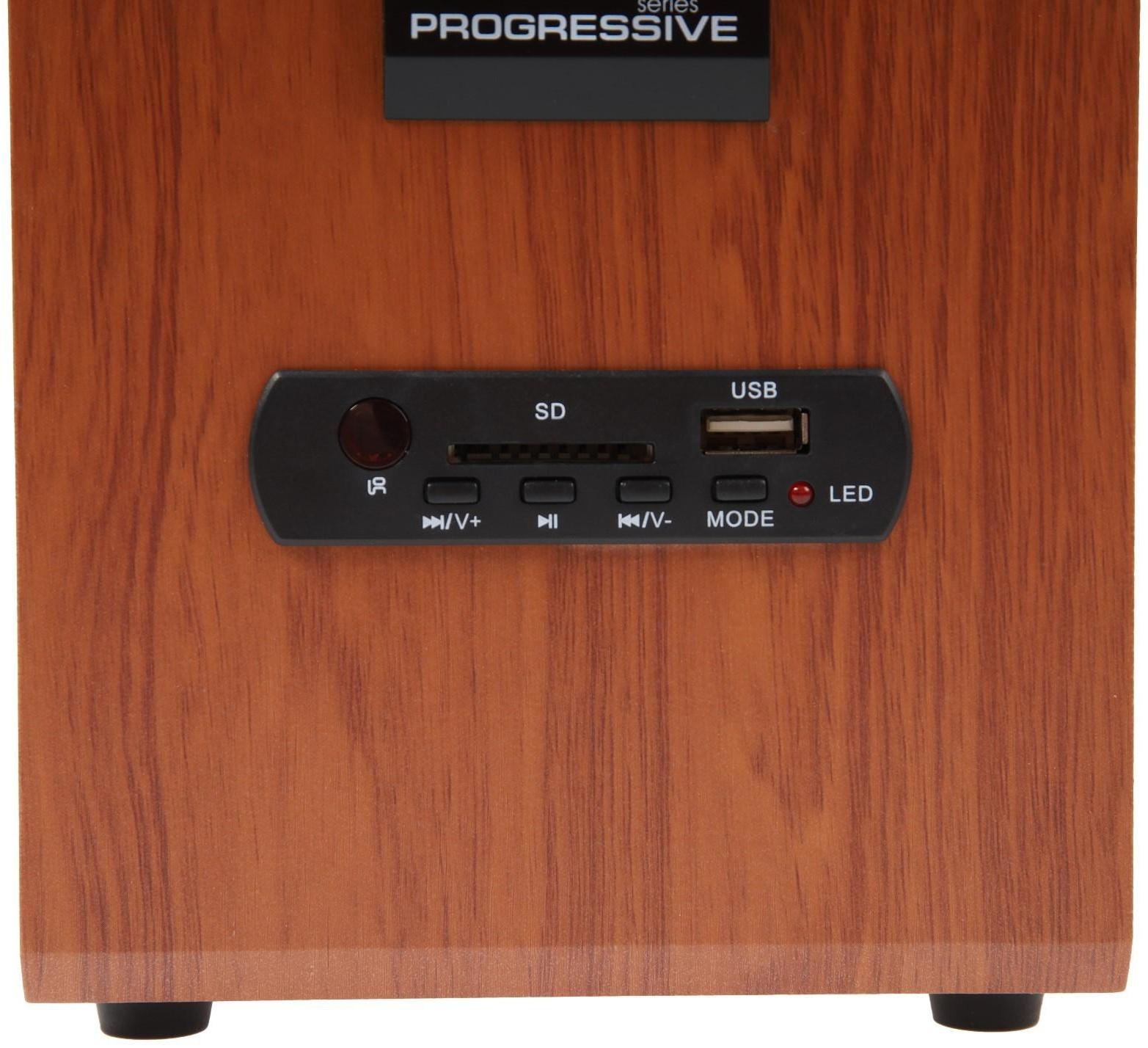 Компьютерные колонки 2.1 Dialog AP-150, 2 х 5Вт + 10Вт, MP3, пульт ДУ, 220В, коричневые