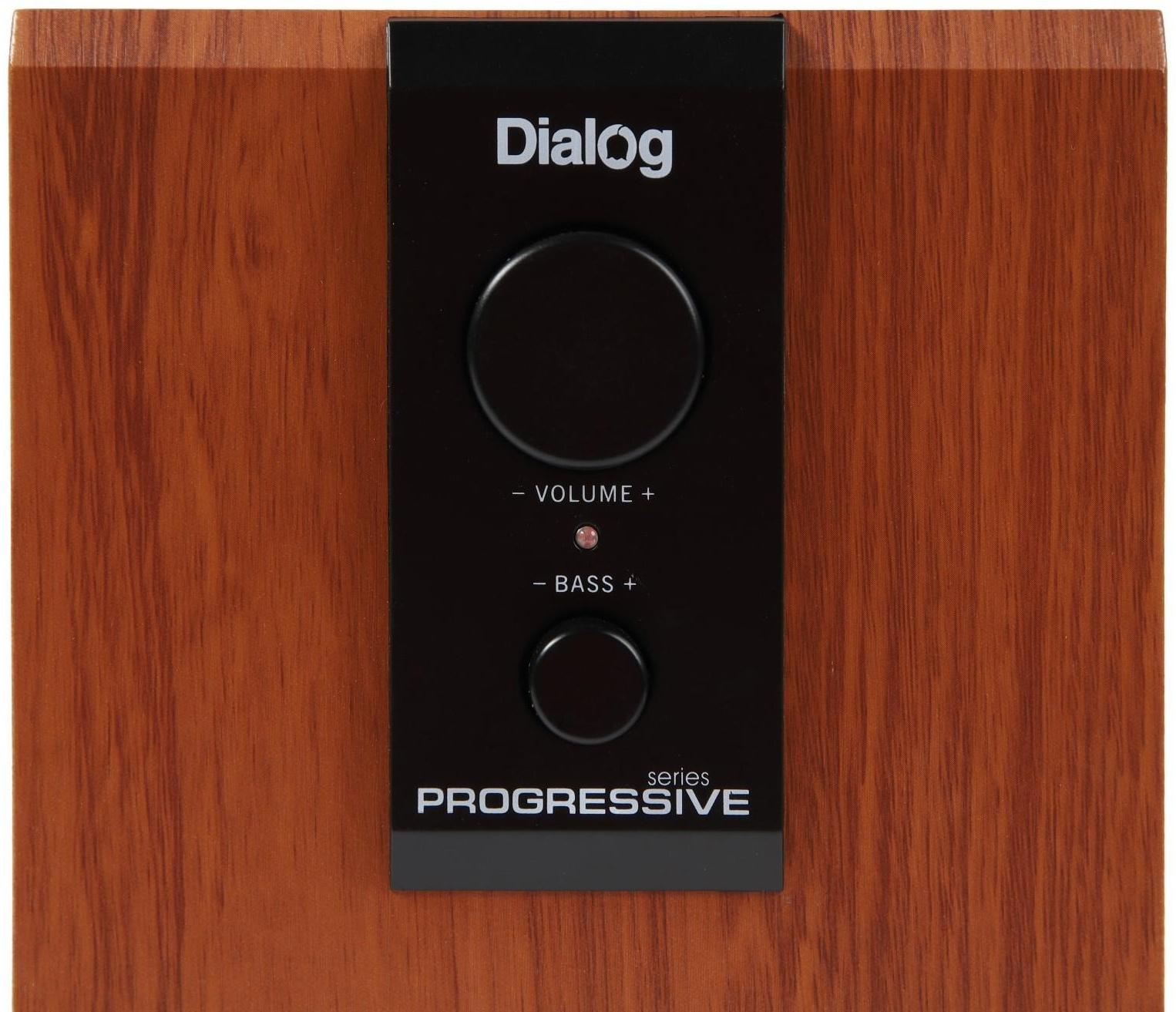 Компьютерные колонки 2.1 Dialog AP-150, 2 х 5Вт + 10Вт, MP3, пульт ДУ, 220В, коричневые