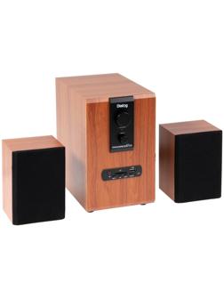 Компьютерные колонки 2.1 Dialog AP-150, 2 х 5Вт + 10Вт, MP3, пульт ДУ, 220В, коричневые