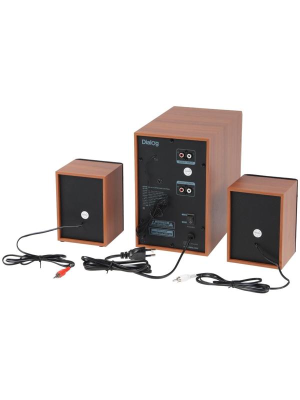 Компьютерные колонки 2.1 Dialog AP-150, 2 х 5Вт + 10Вт, MP3, пульт ДУ, 220В, коричневые