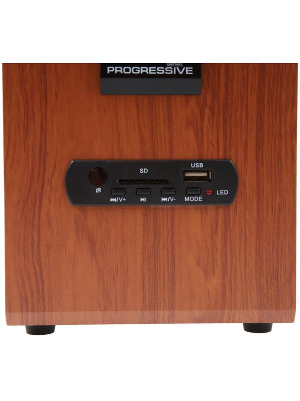 Компьютерные колонки 2.1 Dialog AP-150, 2 х 5Вт + 10Вт, MP3, пульт ДУ, 220В, коричневые