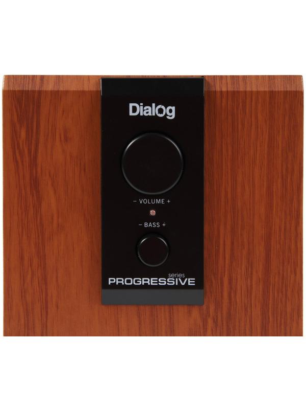 Компьютерные колонки 2.1 Dialog AP-150, 2 х 5Вт + 10Вт, MP3, пульт ДУ, 220В, коричневые