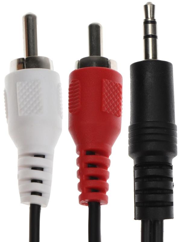 Кабель-переходник аудио Belsis BL1036, Jack 3.5 мм(m)-2xRCA(m), 1.8 м, черный