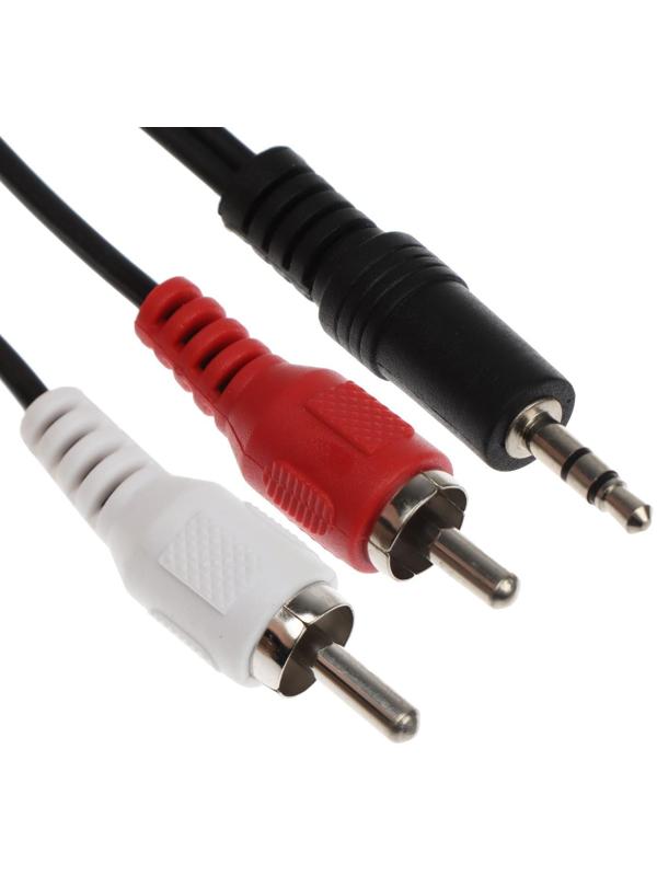 Кабель-переходник аудио Belsis BL1036, Jack 3.5 мм(m)-2xRCA(m), 1.8 м, черный
