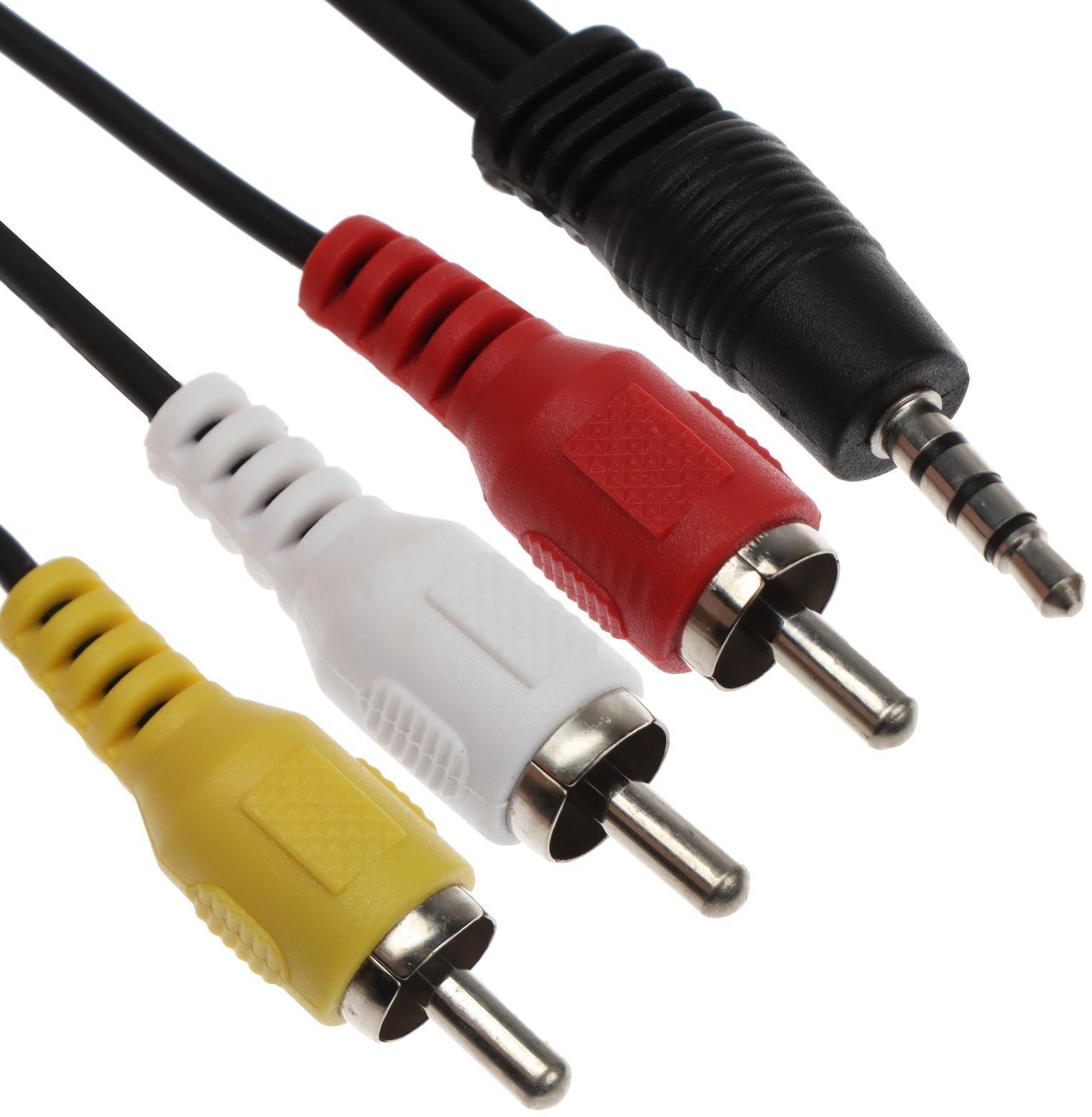 Кабель Belsis BL1039, Jack 3.5 мм(m)- 3xRCA(m), 3 м, черный