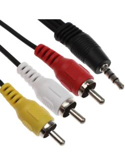 Кабель Belsis BL1039, Jack 3.5 мм(m)- 3xRCA(m), 3 м, черный