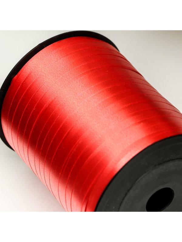 Лента для декора и подарков, красный, 0,5 см х 500 м