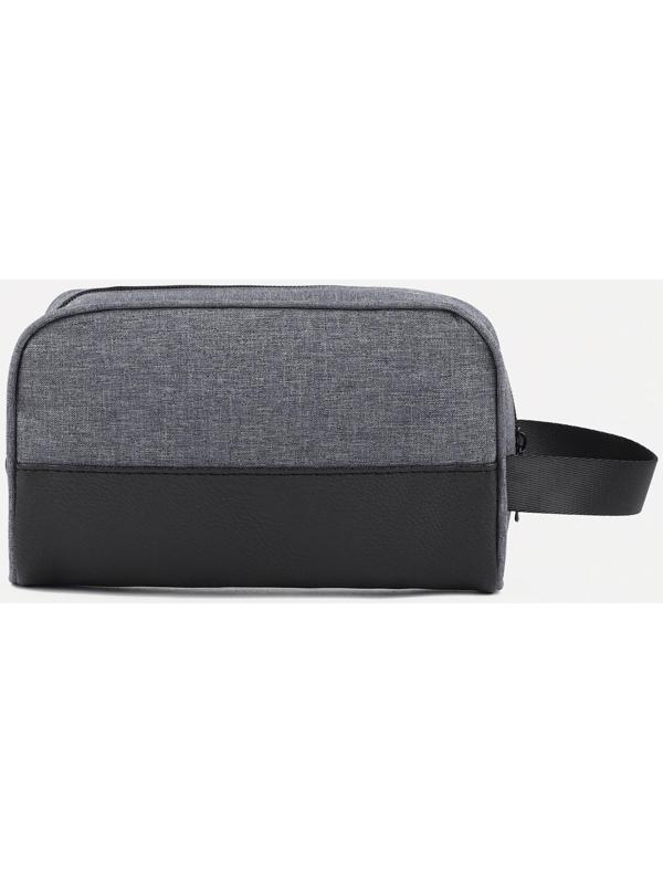 Косметичка на молнии, цвет серый