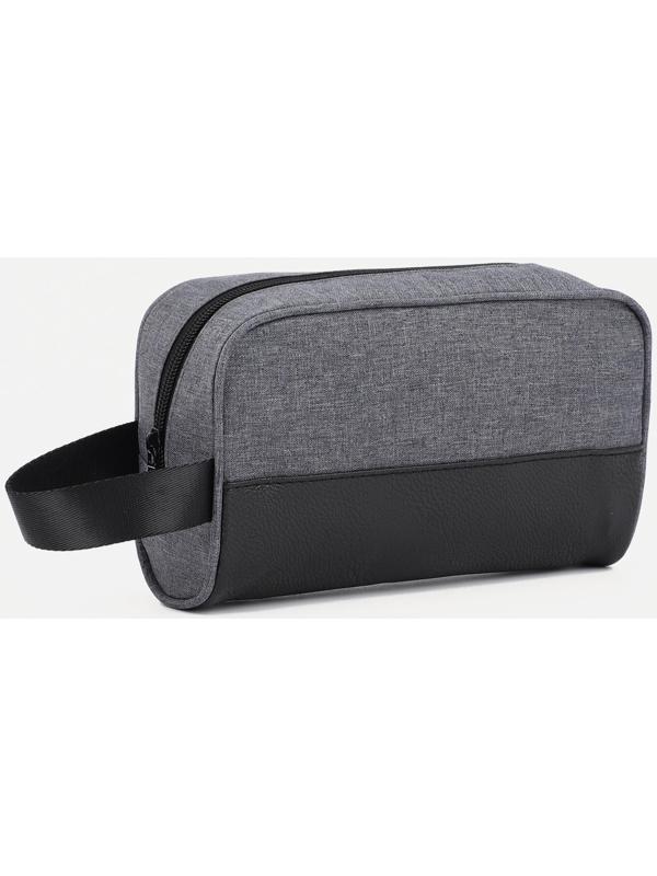 Косметичка на молнии, цвет серый