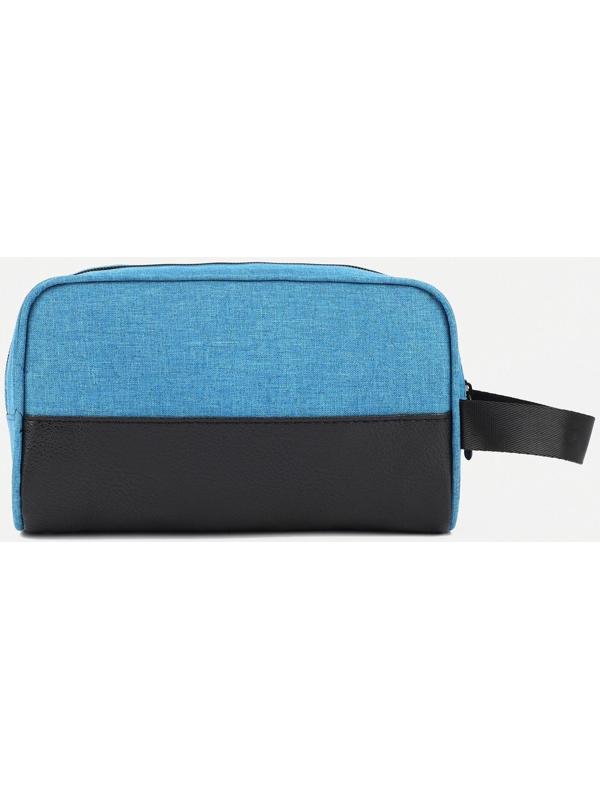 Косметичка на молнии, цвет голубой