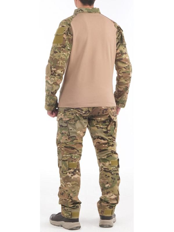 Костюм тактический, со вставками на локтях и коленях, мультикам, XXL