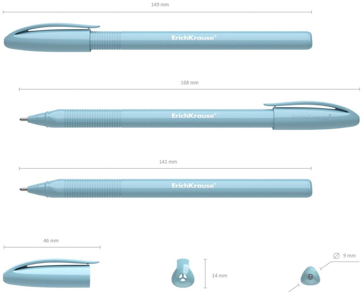 Ручка шариковая ErichKrause U-108 Pastel Stick 1.0, Ultra Glide, цвет чернил синий