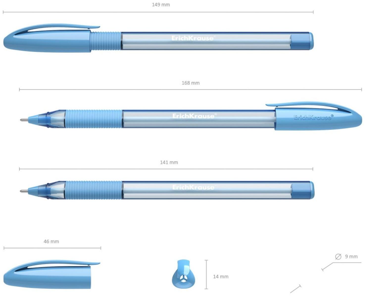 Ручка шариковая ErichKrause U-109 Spring Stick&Grip 1.0, Ultra Glide, цвет чернил синий