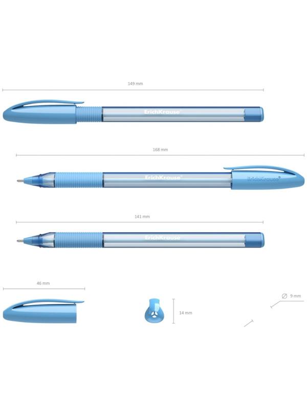 Ручка шариковая ErichKrause U-109 Spring Stick&Grip 1.0, Ultra Glide, цвет чернил синий