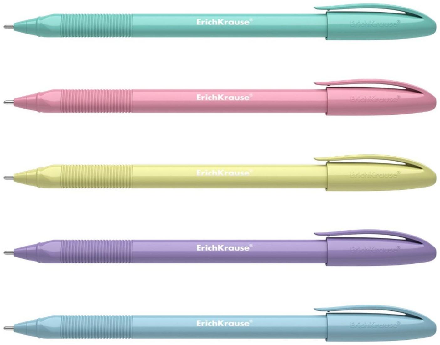 Ручка шариковая ErichKrause U-109 Pastel Stick&Grip 1.0, Ultra Glide, цвет чернил синий