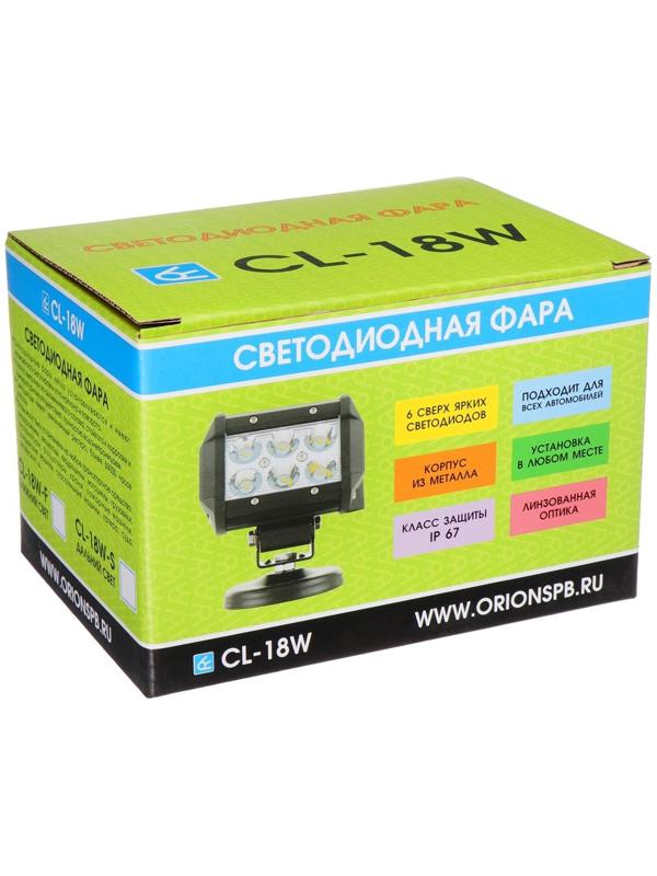 Светодиодная фара Вымпел CL-18W-S, дальний свет, 6 диодов, 18 Вт