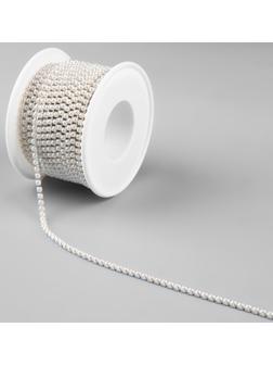 Цепь с жемчугом, 3 мм, SS8, 9 ± 1 м, цвет жемчужный