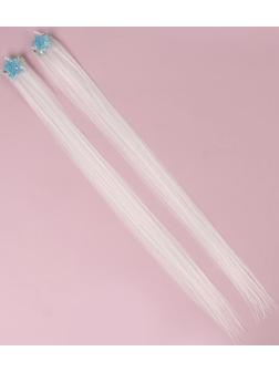 Набор накладных локонов «ЗВЕЗДЫ», прямой волос, на заколке, 2 шт, 50 см, цвет белый