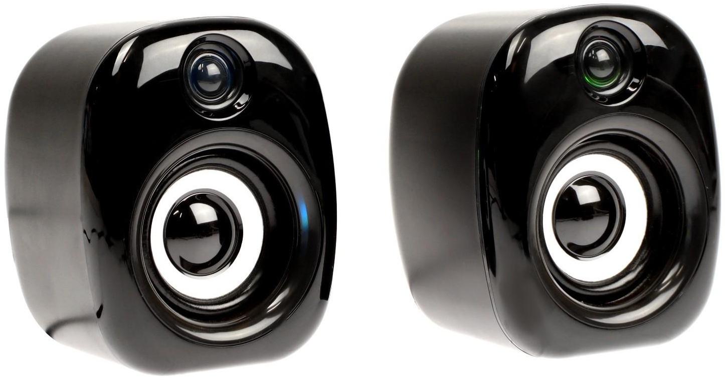 Компьютерные колонки 2.0 SmartBuy RHAPSODY, 6 Вт, USB, подсветка, чёрные