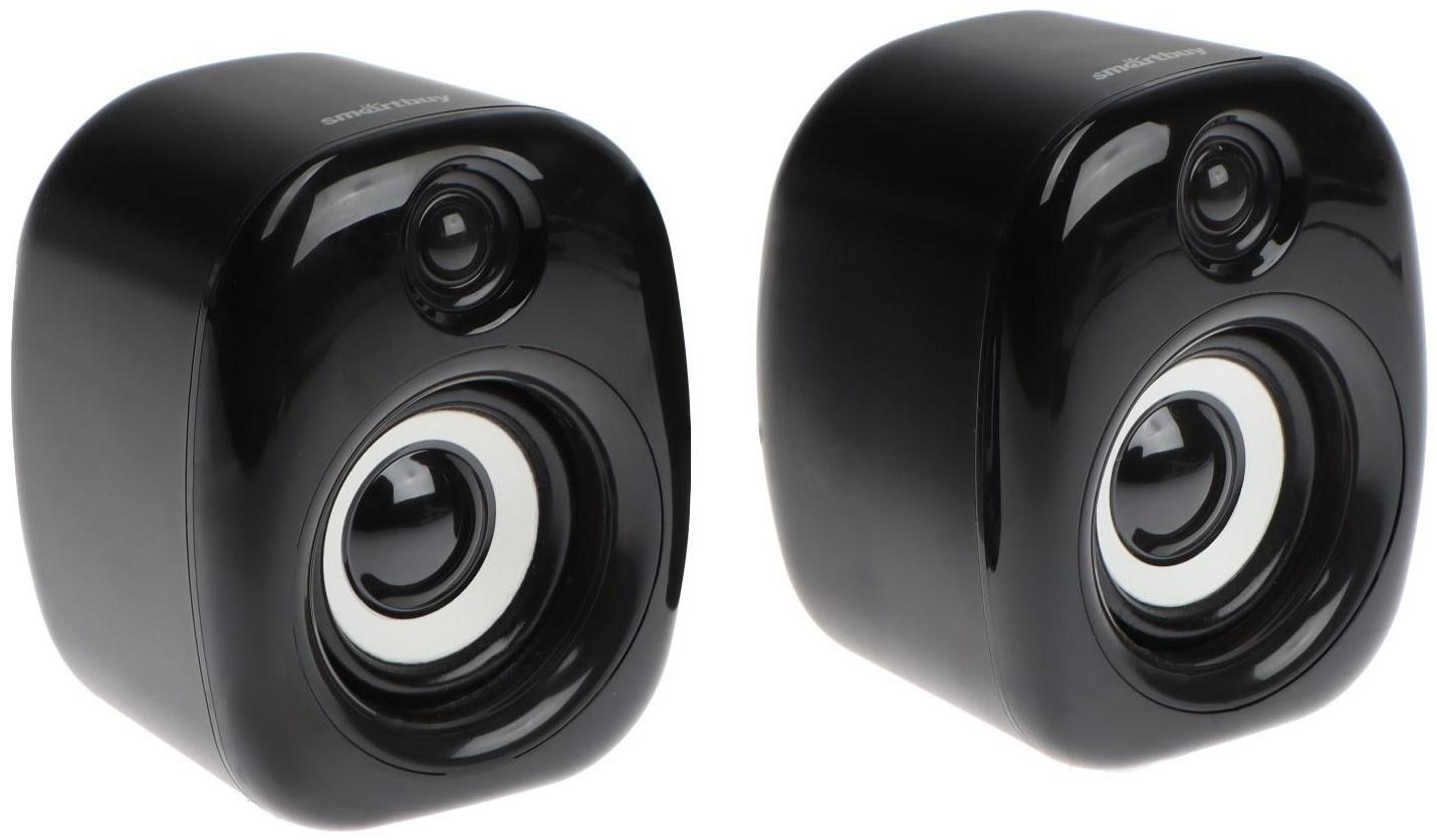 Компьютерные колонки 2.0 SmartBuy RHAPSODY, 6 Вт, USB, подсветка, чёрные