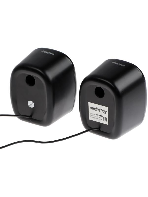 Компьютерные колонки 2.0 SmartBuy RHAPSODY, 6 Вт, USB, подсветка, чёрные