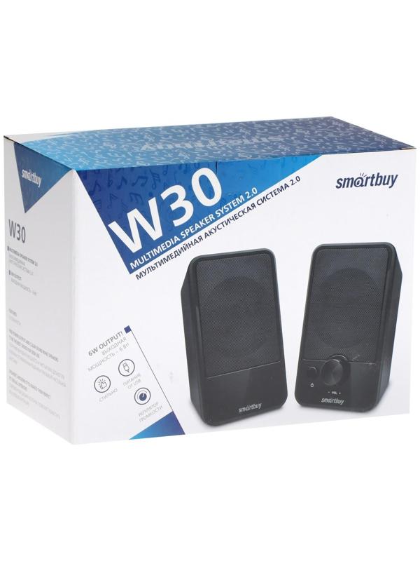 Компьютерные колонки 2.0 SmartBuy W30, 6 Вт, USB, чёрные