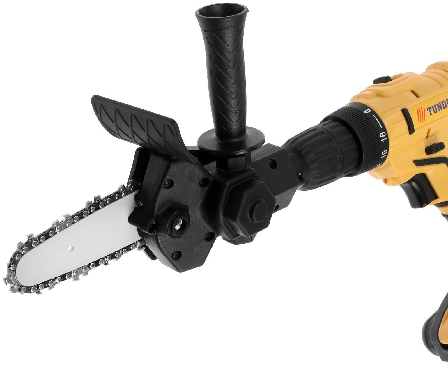 Насадка для дрели ТУНДРА, цепная пила, 100 мм, 1/4